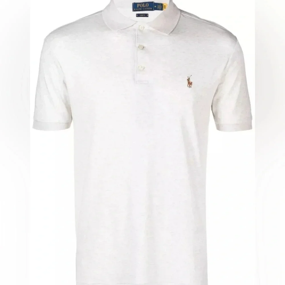 L Ralph Lauren Mens Polo Classic Fit Polo, American Heather size L